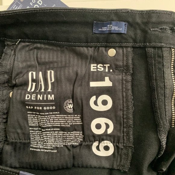 GAP Curvy True Skinny Jeans Black Mid Rise Sz 32 / 14 Regular NWT - Picture 8 of 9